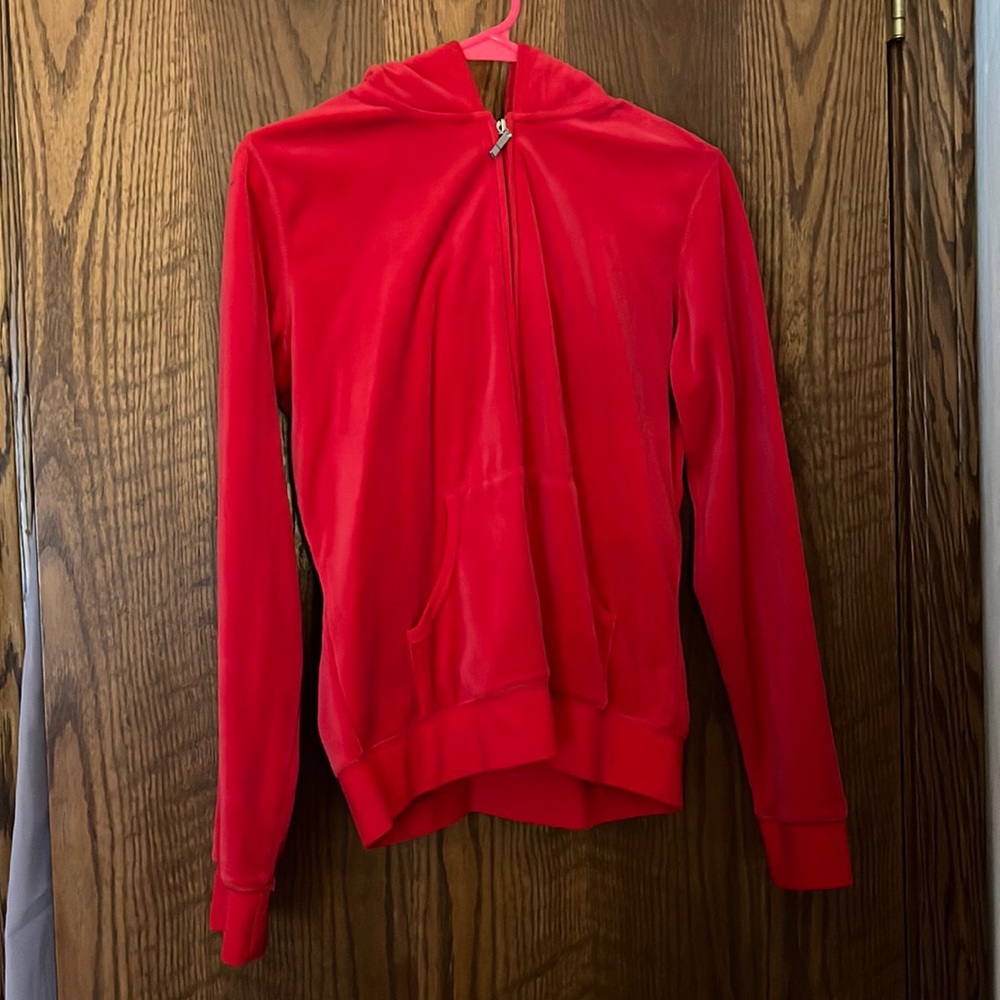 Red Zenana Outfitters zip-up track jacket, size Large